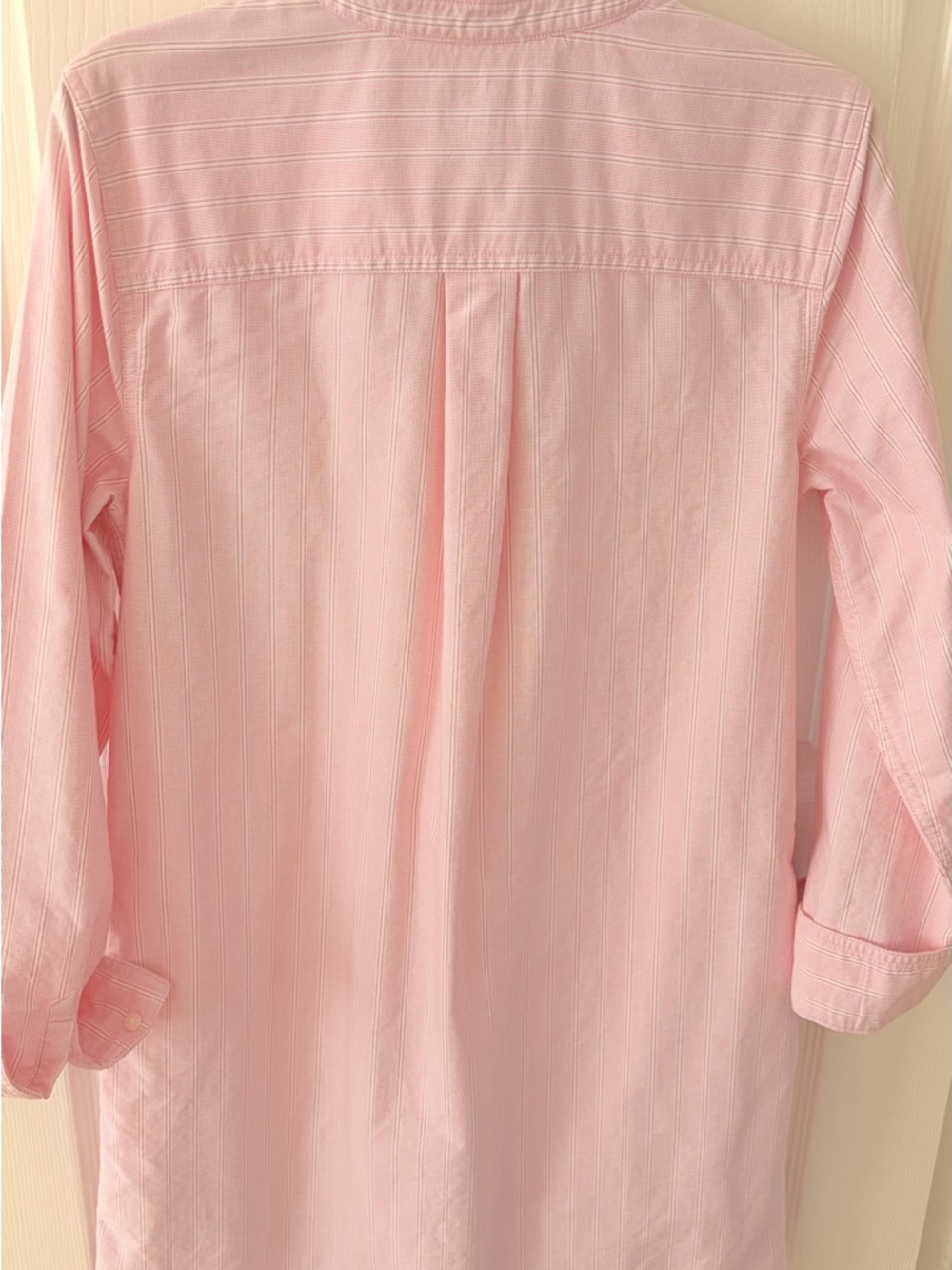 Lands' End Pink Striped Button-Up Shirt Dress - Picture 3 of 5